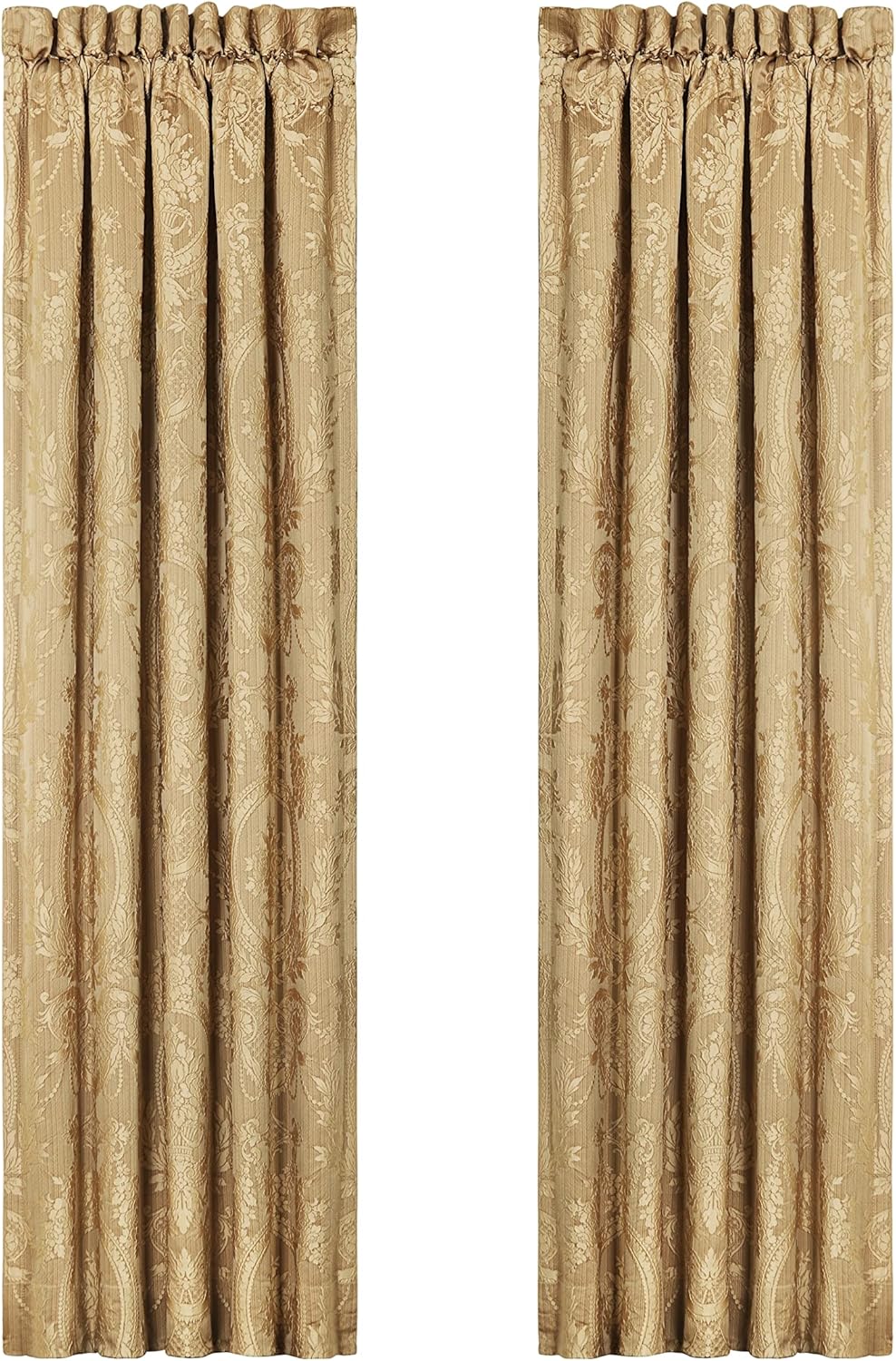 J Queen New York Napoleon Gold Curtain Pair - Medallion (84 Inches Long)