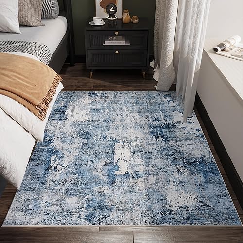 Miniatura 19 de Rugcomf Alfombra de pasillo de 2' 6'' x 8', lavable, estilo boho, suave, alfombra de área con patrón abstracto, antideslizante, de imitación