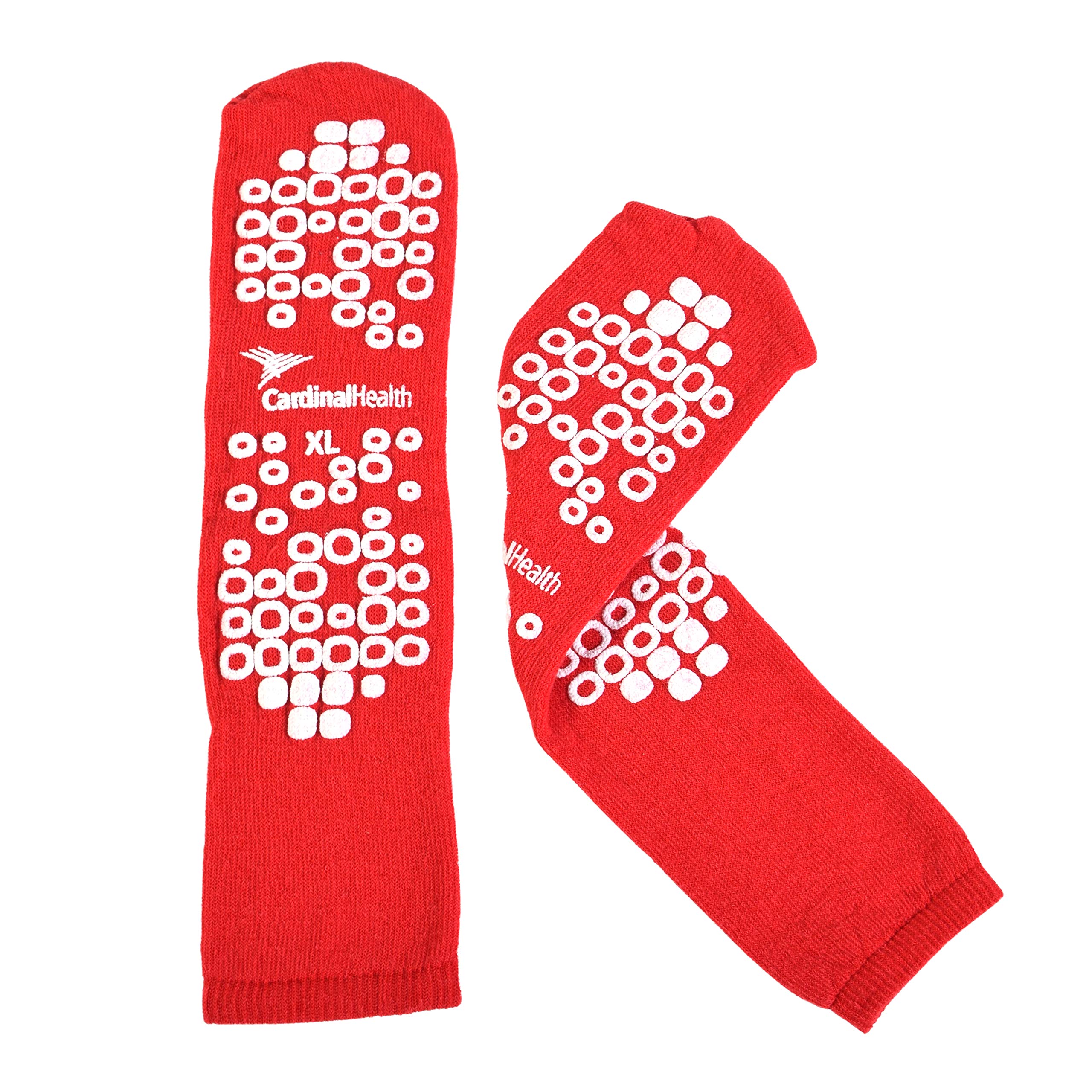 Cardinal Health 68125-RXL Terry in Double Tread Patient Safety Slippers, Red, X-Large, Case of 48 Pairs