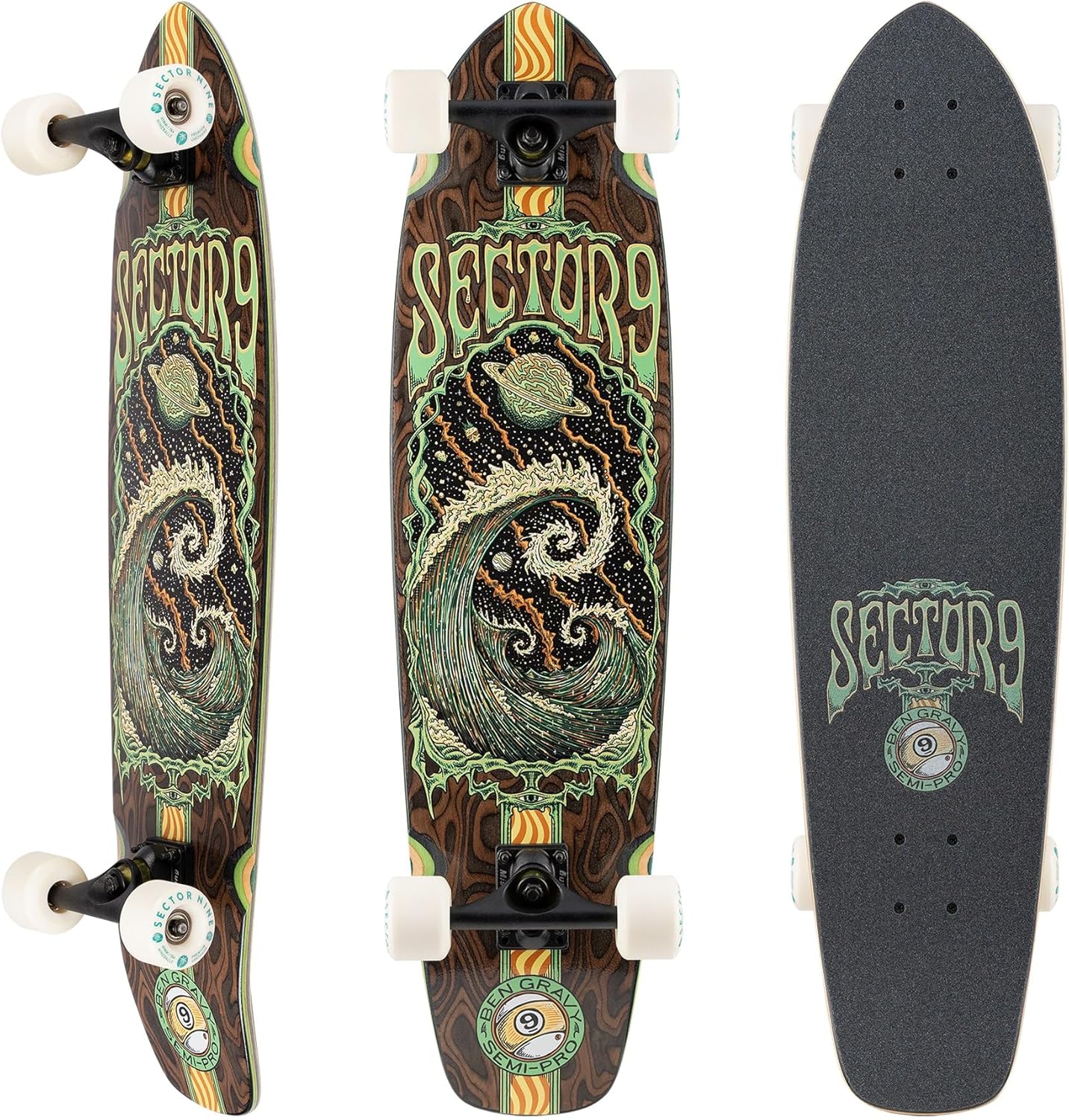 Sector 9 Ben Gravy Cosmos Strand Complete Longboard Skateboard - User-Friendly Carving Cruiser