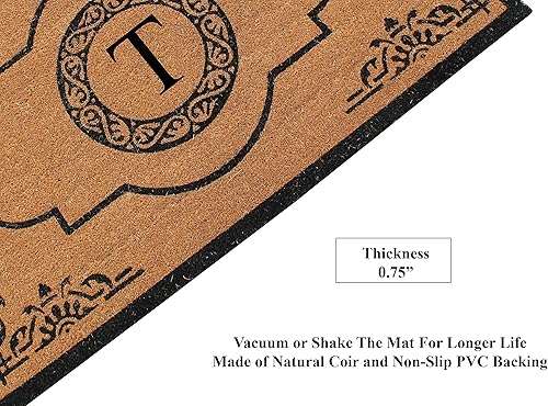 Miniatura 6 de A1 Home Collections First Impression Abrilina - Tapete doble hecho a mano con monograma, 72 pulgadas de largo x 36 pulgadas de ancho, XL