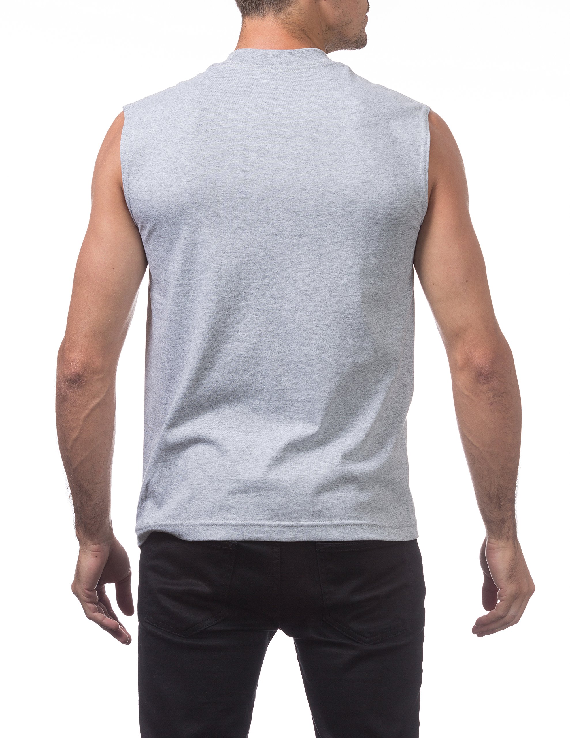 Pro Club Men's Comfort Muscle Tee, Heather Gray, 4X-Large