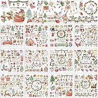 Vista 19 de 12 hojas de calcomanías clásicas para transferencias para manualidades y muebles, calcomanías clásicas de trineo, piña, calabaza, para el hogar