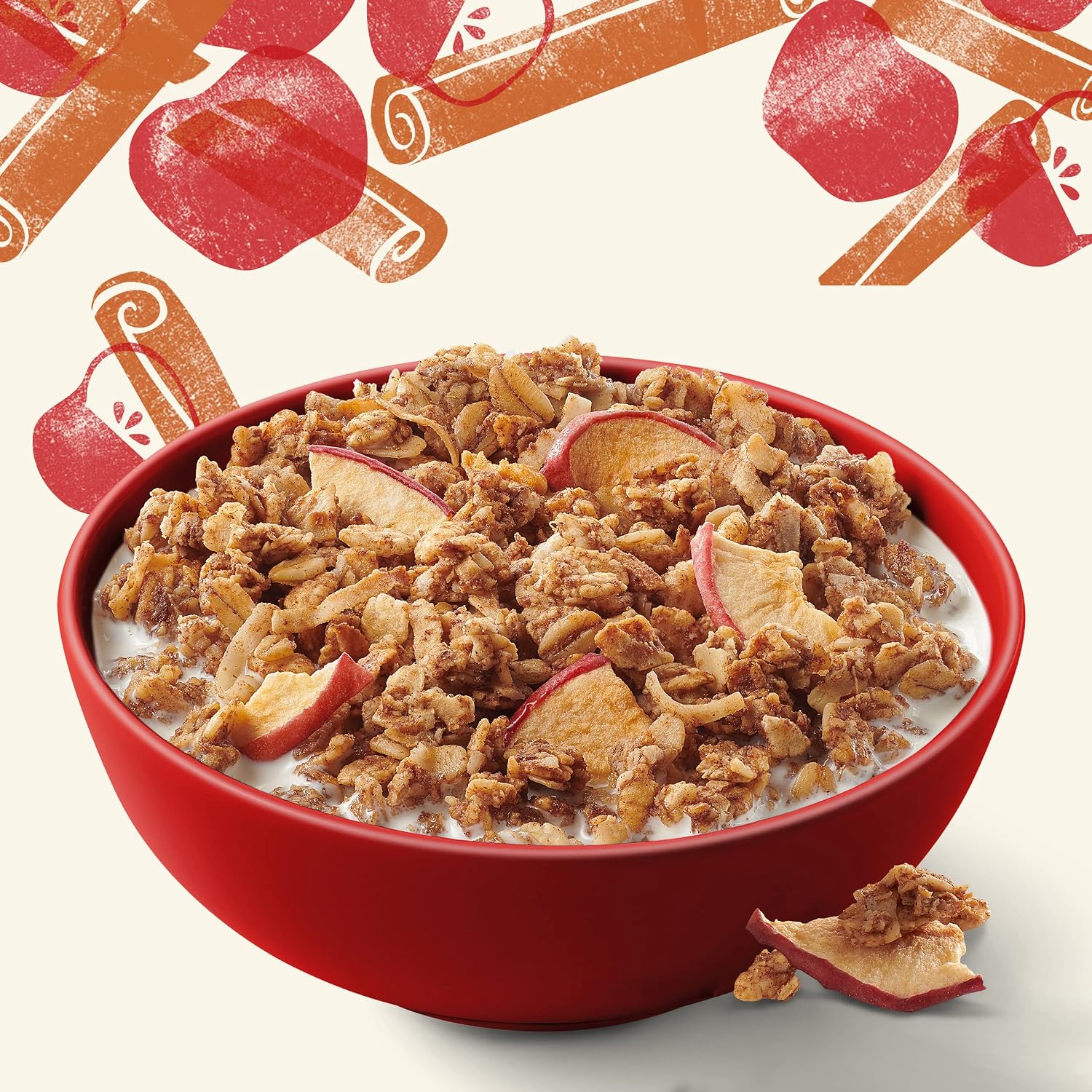 Cascadian Farm Organic Granola with No Added Sugar, Cinnamon Apple Cereal, Resealable Pouch, 11 oz (Pack of 5) image 3