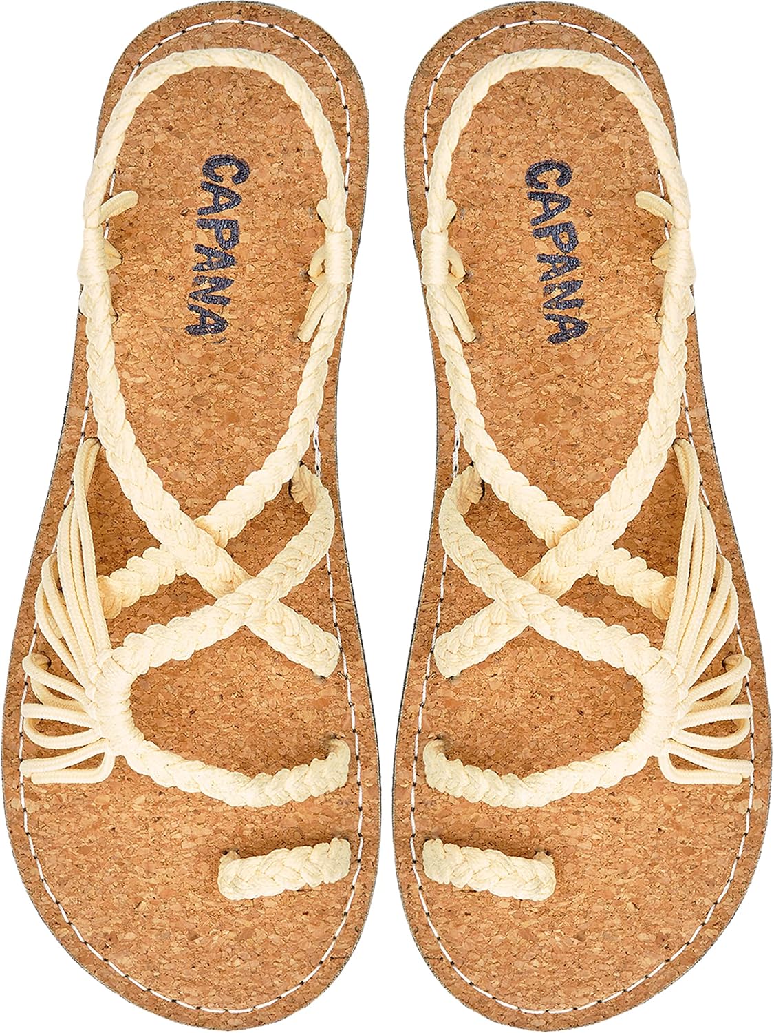 Capana Woven Women's Flat Sandals - Strappy Braided Sandals, Beach Sandals for Women Dressy Summer, Rope Bohemian Sandals, Spring Casual Womens Shoes, Comfy Boho Flats for Teen Girls  Commune