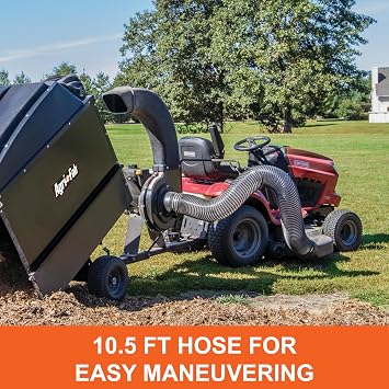 Agri-Fab Hard Top Mow-N-Vac Tow Behind Lawn Vacuum, 32 Cu Ft Leaf and Grass Collection System with 208cc Engine