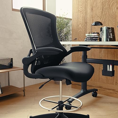 Miniatura 21 de Flash Furniture - Sillas de malla para oficina gris (Dark Gray Mesh),Piel negra suave/malla,Malla roja,Blanco malla,Malla Negra,Azul (Blue