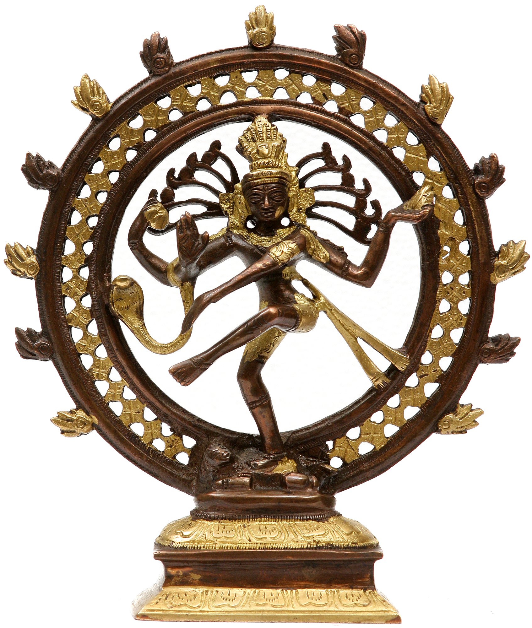 Nataraja en or sculpture laiton artisanale de prestige pour décoration intérieure raffinée