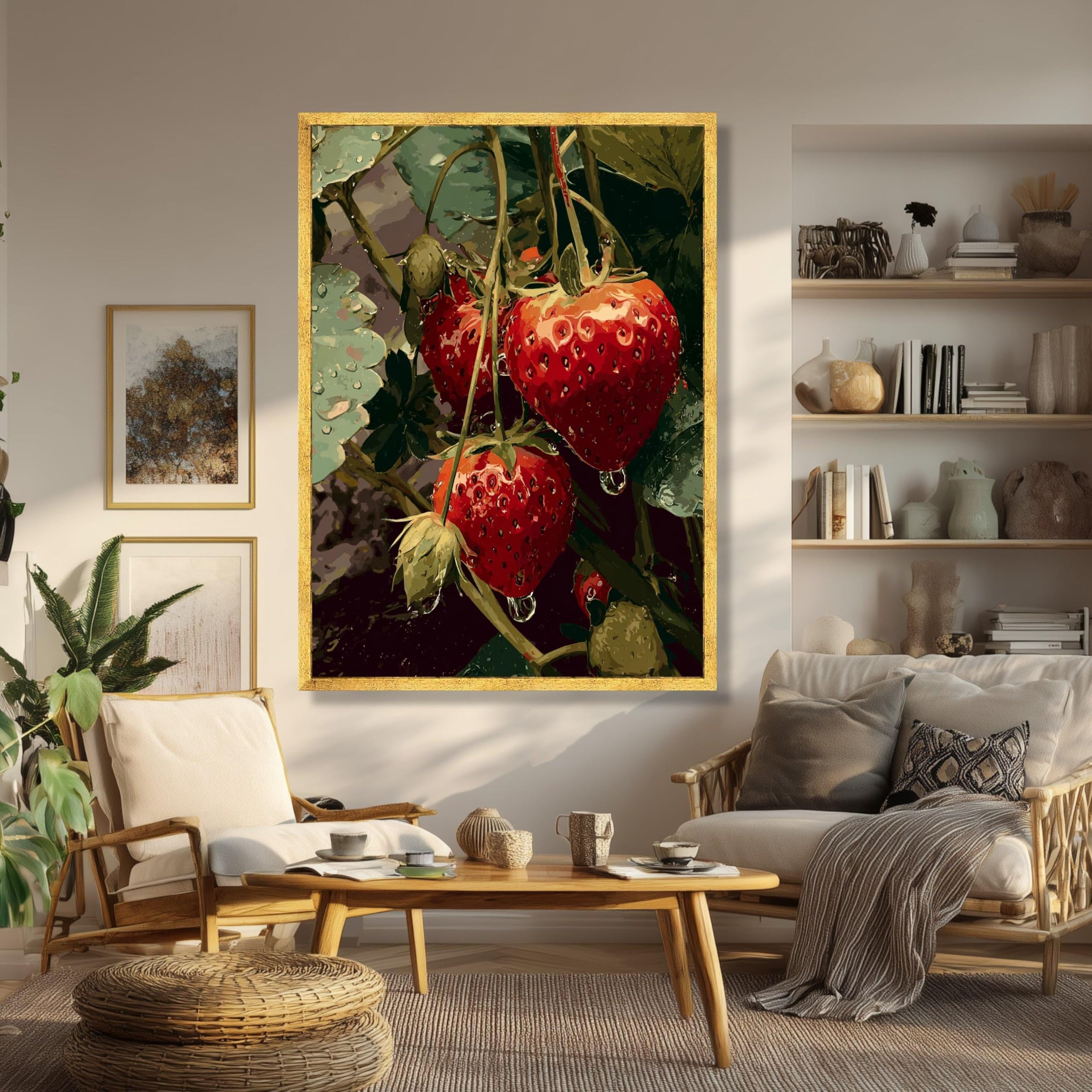 Tableau sur toile Fraises mûres pour raviver une décoration murale fruitée - 6