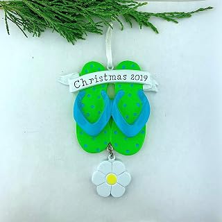 Personalized Sandals Ornament, Hand Personalized Ornament, Personalized Travel Ornament, 2019, Christmas Tree Ornament
