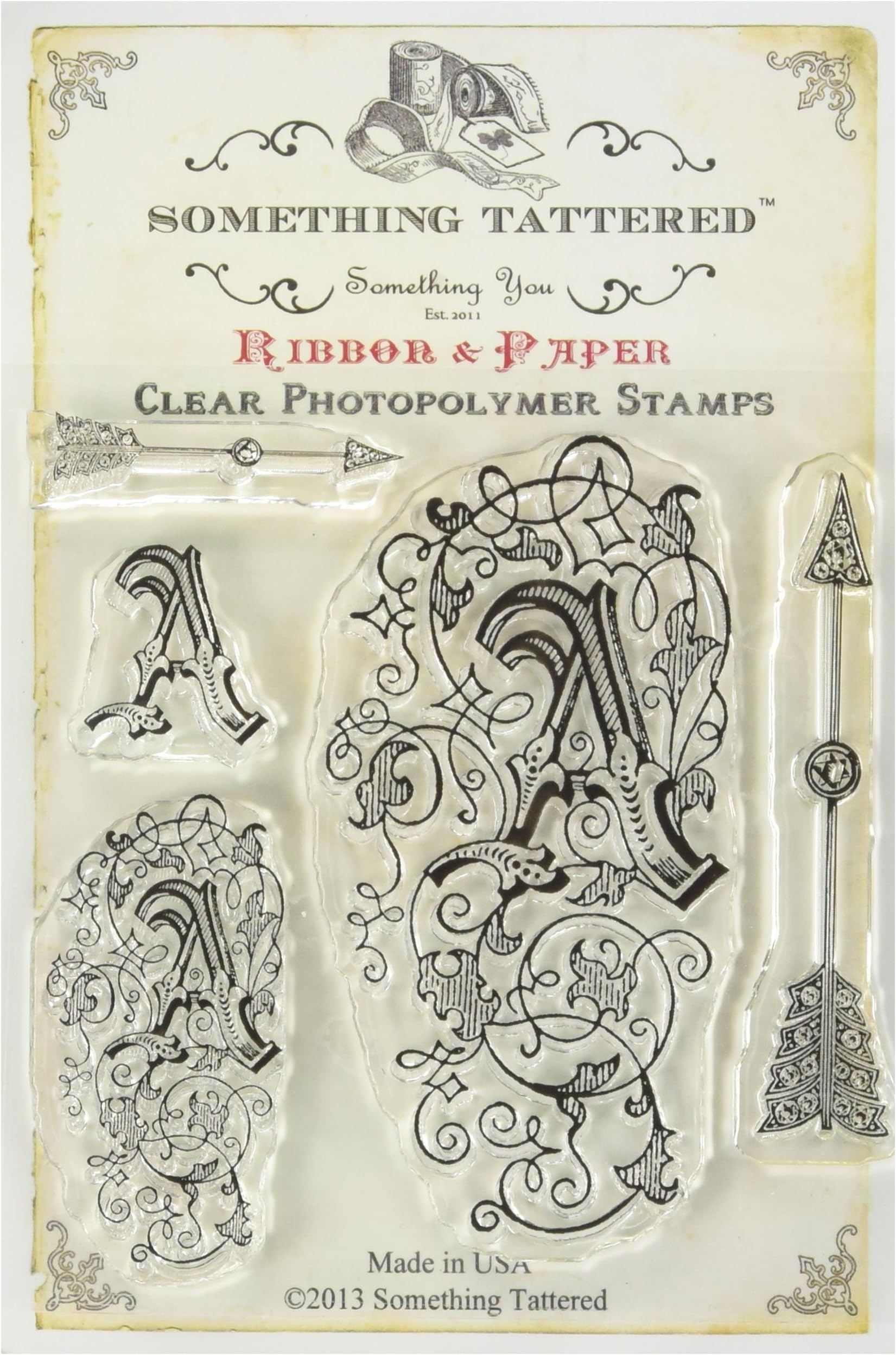 Something Tattered A Initial Monogram Clear Stamps, 4 by 4-Inch