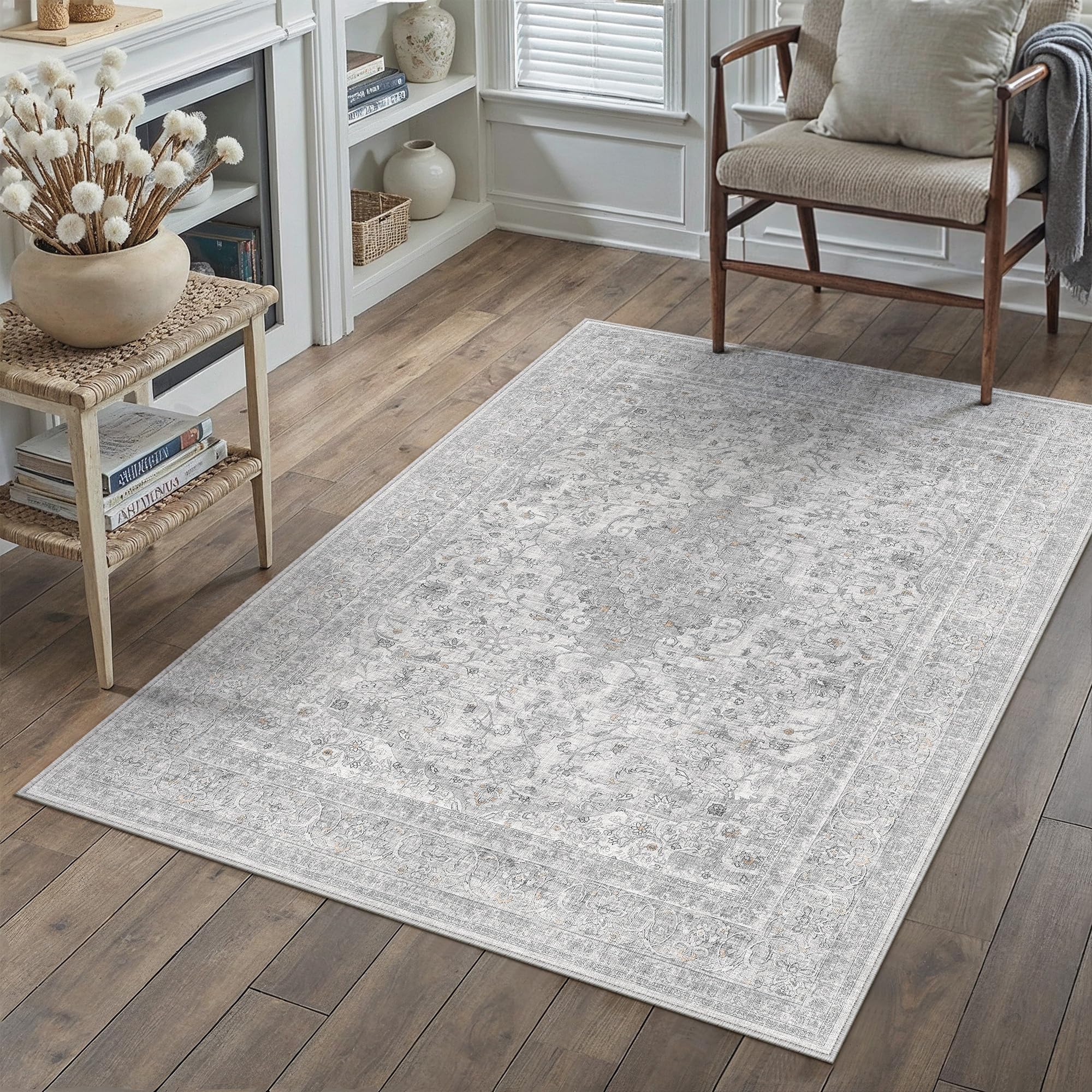 PureCozy Teppich Wohnzimmer Boho Teppiche | Weich Kurzflor, Rutschfest, Leicht, Schlafzimmer, Esszimmer, Büro, Kinderzimmer
