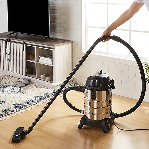 Miniatura 2 de Tienda Basics Aspiradora para seco y húmedo, 6 galones, 3.5 HP, acero inoxidable, grisnegro