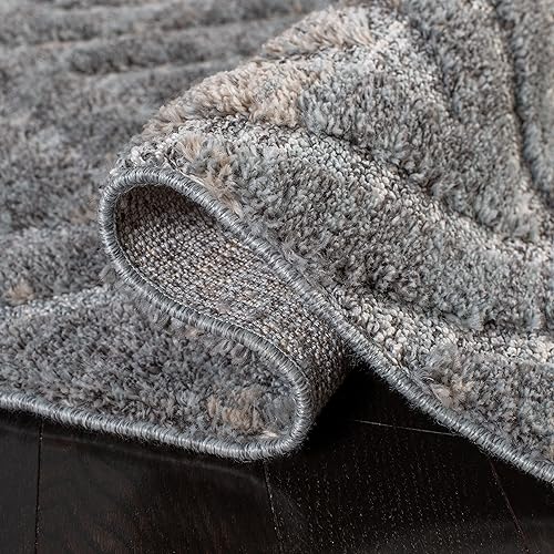 Miniatura 6 de MARTHA STEWART x SAFAVIEH MSR0782H - Alfombra de 8 x 10 pies, gris oscurogris claro, no desprende pelusa, para sala de estar, comedor y dormitorio