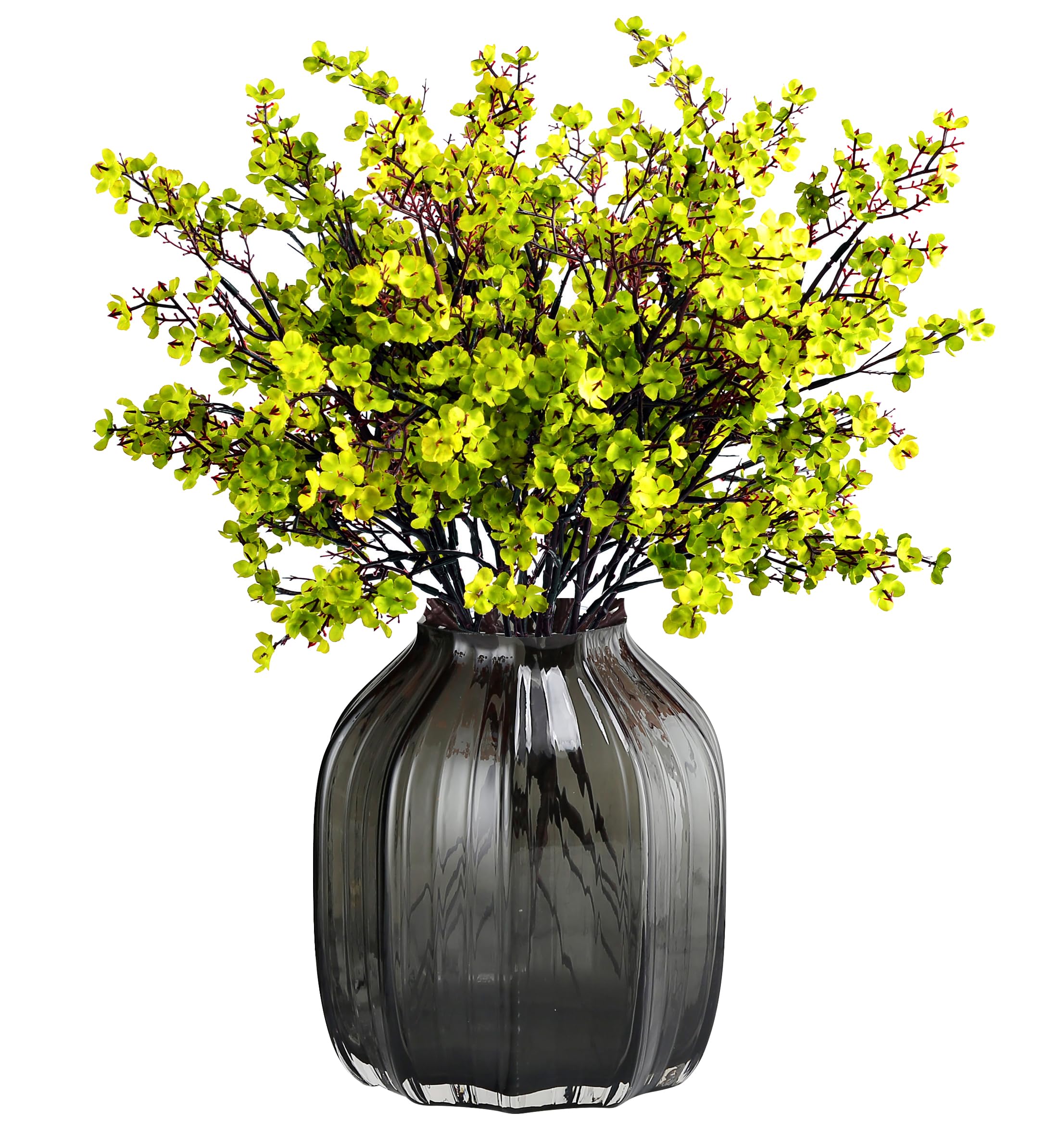 JAKY-Global Babys Breath Fabric Cloth Artificial Flowers 6 Bundle European Fake Silk Plants Decor Wedding Party Decoration Bouquets Real Touch DIY Home Garden (Grass Green)