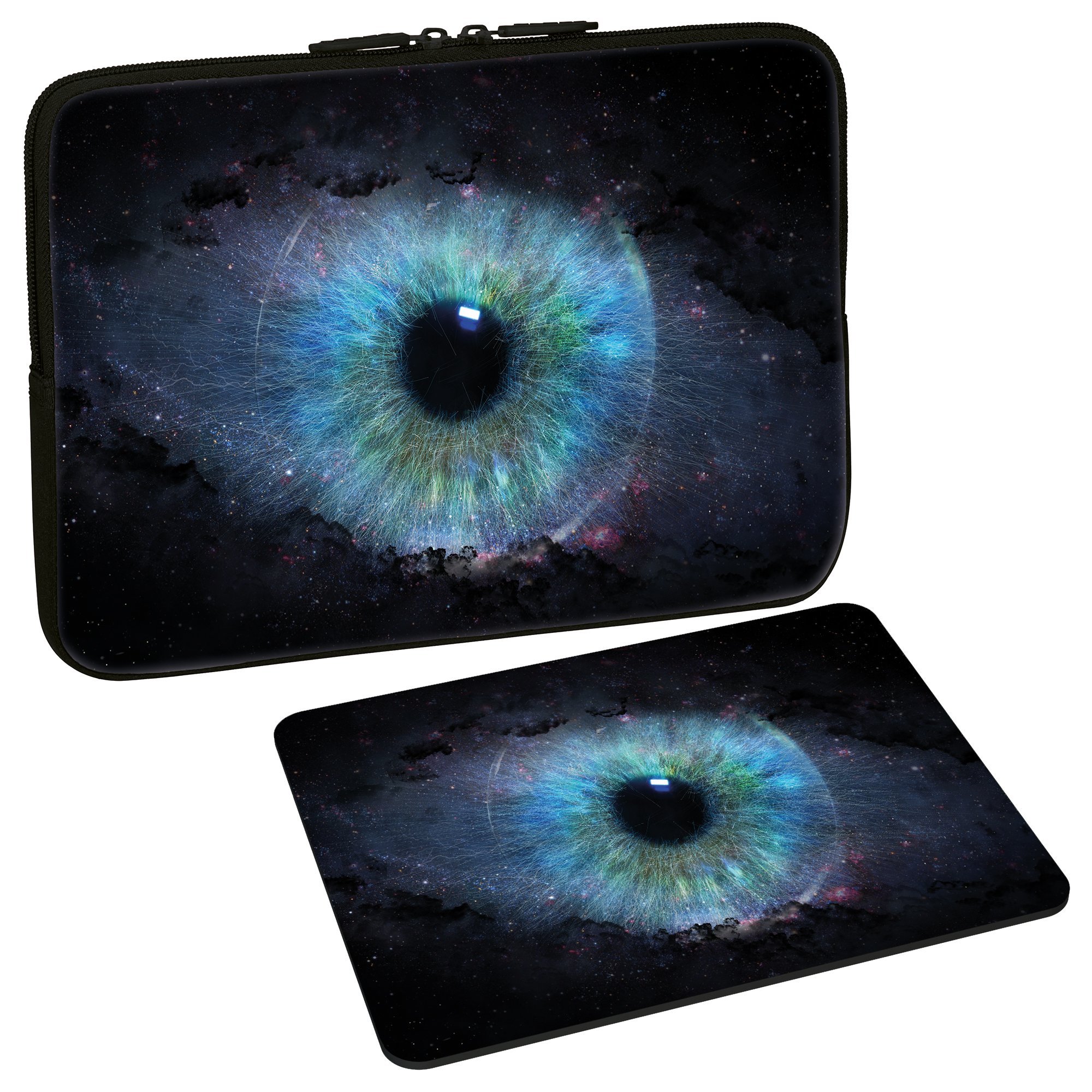 PEDEA Design Tablet PC Case 10.1 Inch (25.6 cm) with Design Mouse Mat Space Eye