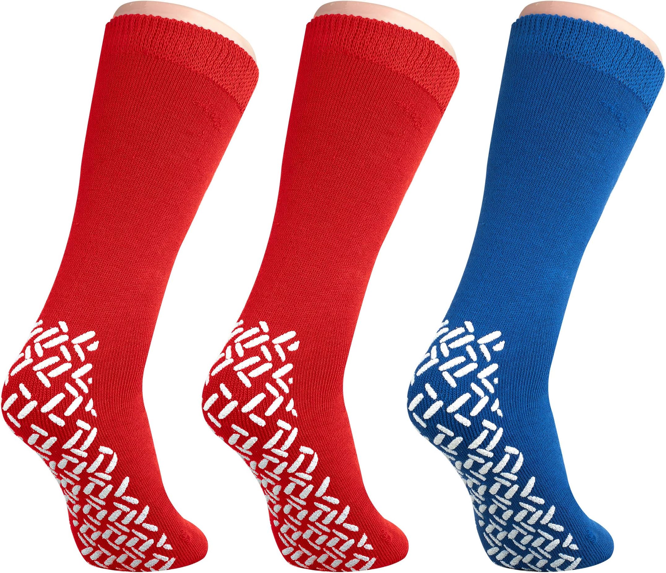 NOBLES HEALTH CARE PRODUCT SOLUTIONS Pack of 3 Pairs - XXXL Wide Non-Skid Slipper Socks for People W/Swollen feet Diabetes