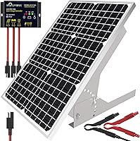 Vista 1 de Kit de panel solar de 30 W de 12 V, cargador de panel solar monocristalino fuera de la red con controlador impermeable inteligente + soporte