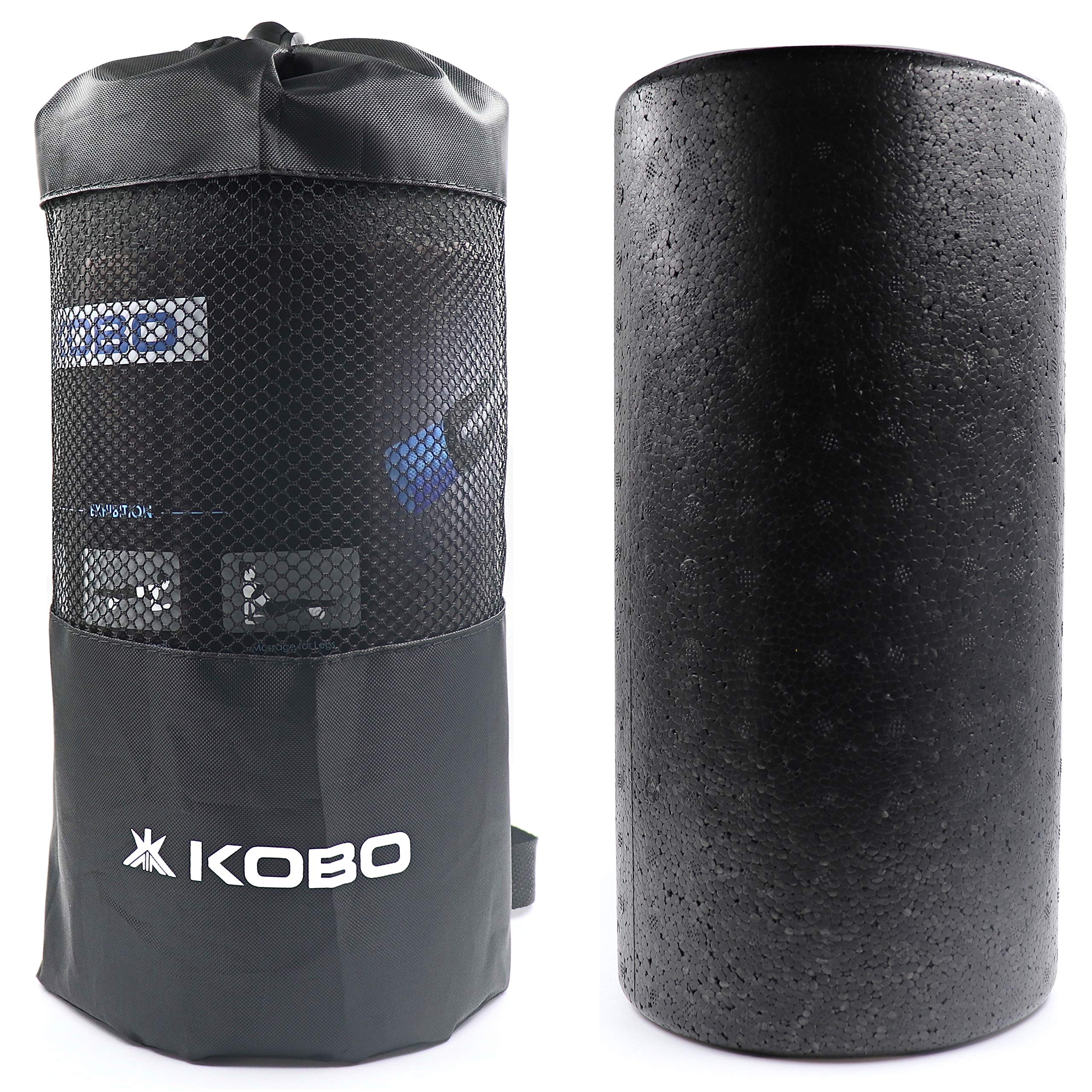 AC-92 High-Density 12 Inch Long EPP Foam Roller/Round Foam Rollers - for Back, Physical Therapy, Exercises, Deep Tissue Muscle Massage, 12 Inches (Black), with Travel Carry Bag