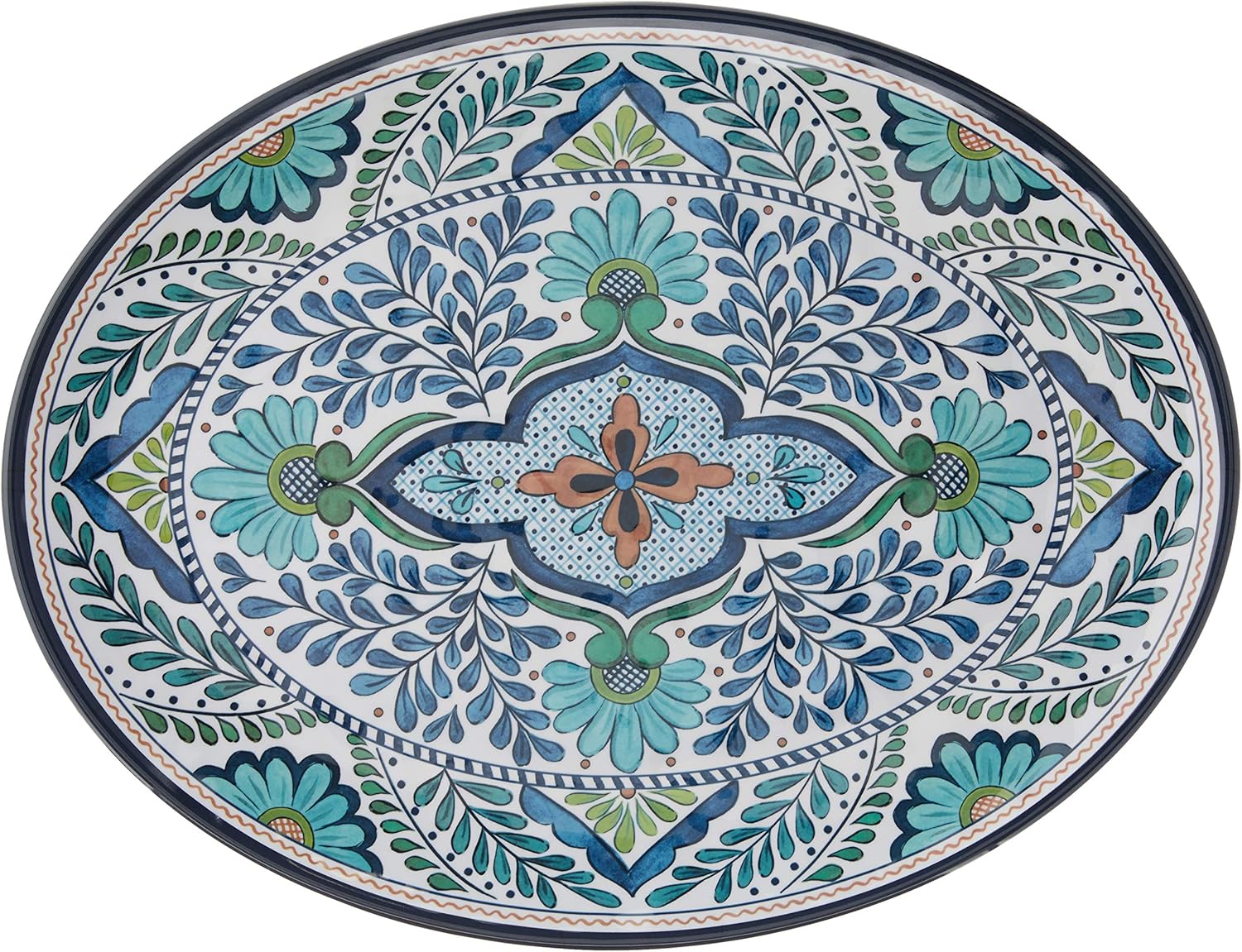 Certified International Talavera Melamine 18" x 13.5" Oval Platter, Multicolor