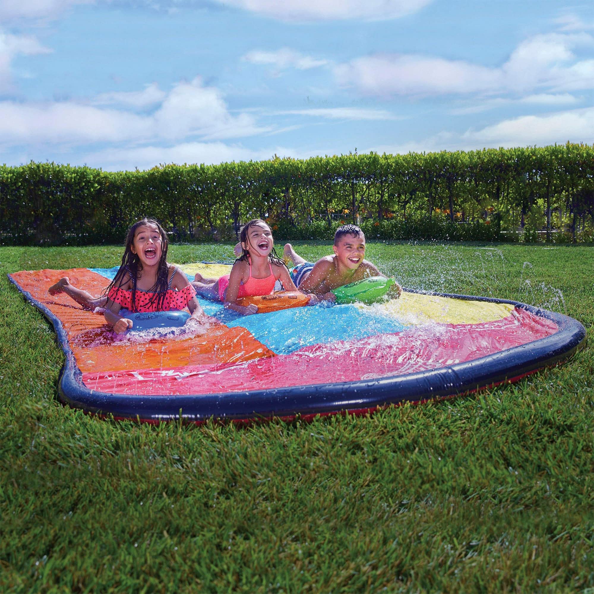 COLORBABY 47021 - Slip ‘N Slide Pista Deslizante de Agua, Medidas 4.8 m con 3 Tablas de Surf, Juegos de Agua, Juguetes de Exterior, Juegos de Piscina, Juegos al Aire Libre para niños y niñas