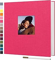 Vista 13 de potricher Álbum de Fotos Grande Autoadhesivo 3x5 4x6 5x7 8x10 Fotos Cubierta de Lino 40 Páginas en Blanco Álbum de Recortes Magnético DIY con un