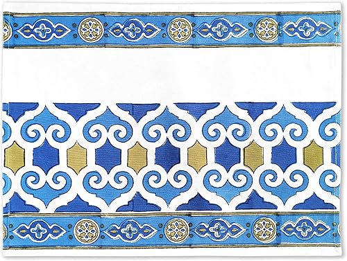 Saffron Marigold Juego de 6 manteles individuales de tela blanca, 100% algodón de calidad, tapete de cocina antideslizante para mesa de comedor,