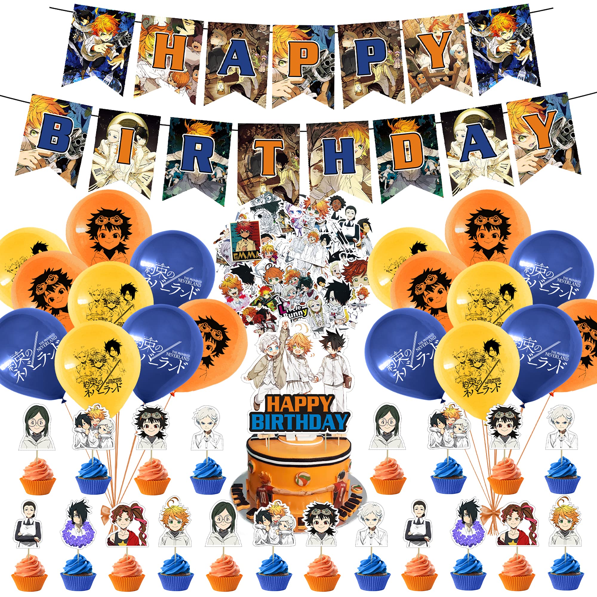 Buy 92 Pcs The Promised Neverland Birthday Party Supplies, Anime Party