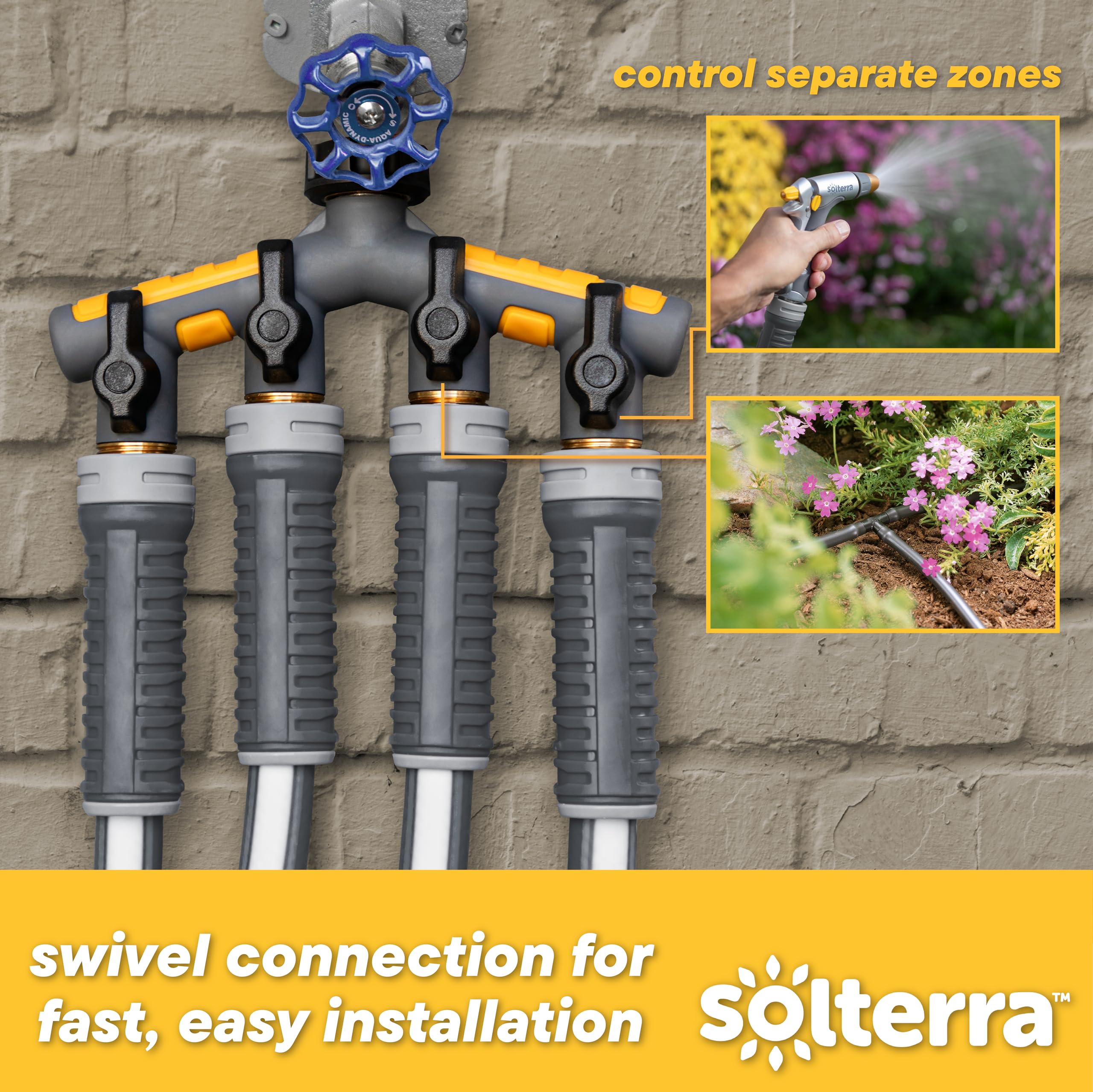 Solterra 58623 - Pantalones de jardín (manifold with Shut-Offs), color gris