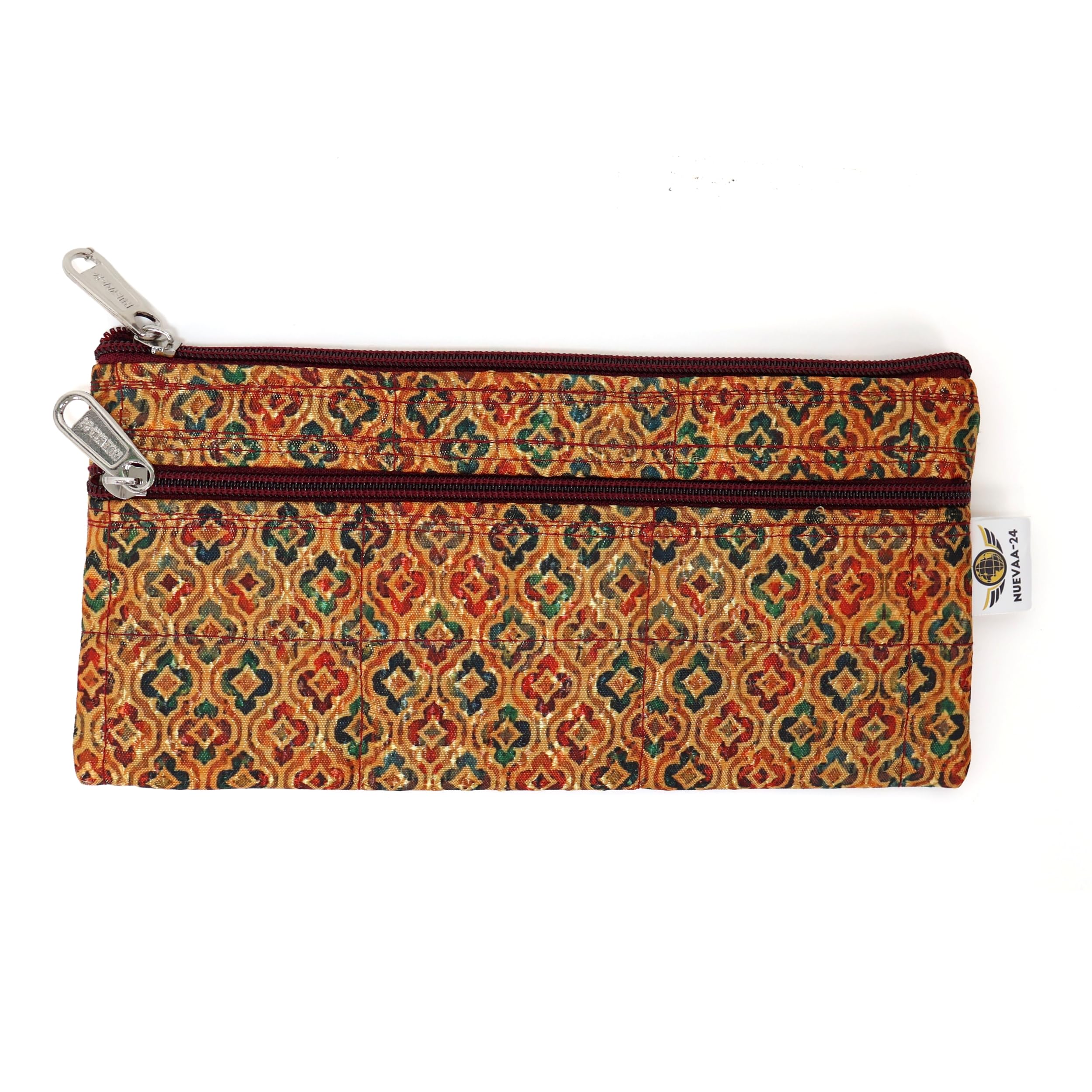 Handmade Women’s Hand Purse – Taffeta Fabric, Multi-Color Printed Pouch, 23 x 11 x 1 cm | Lightweight & Stylish Organizer for Women-image-22