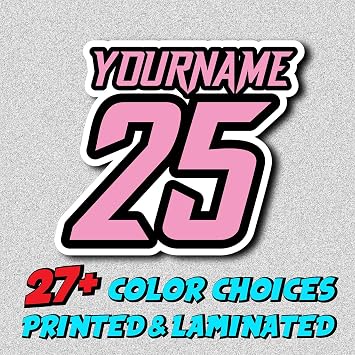 MC MOTOPARTS Personalized Custom 3 pcs Race Racing Number Sticker Name Plate Track Day Use Motorcycle Bike Motors ATV Truck CAE Removable