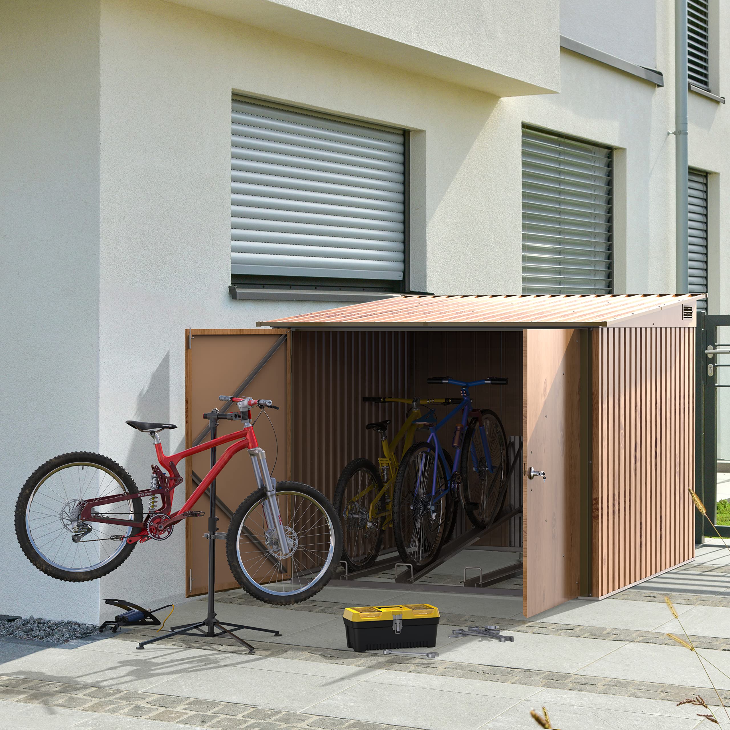Duramax Fahrradbox metal de cuatro ciclos estructura Fahrradgarage Bike-Box