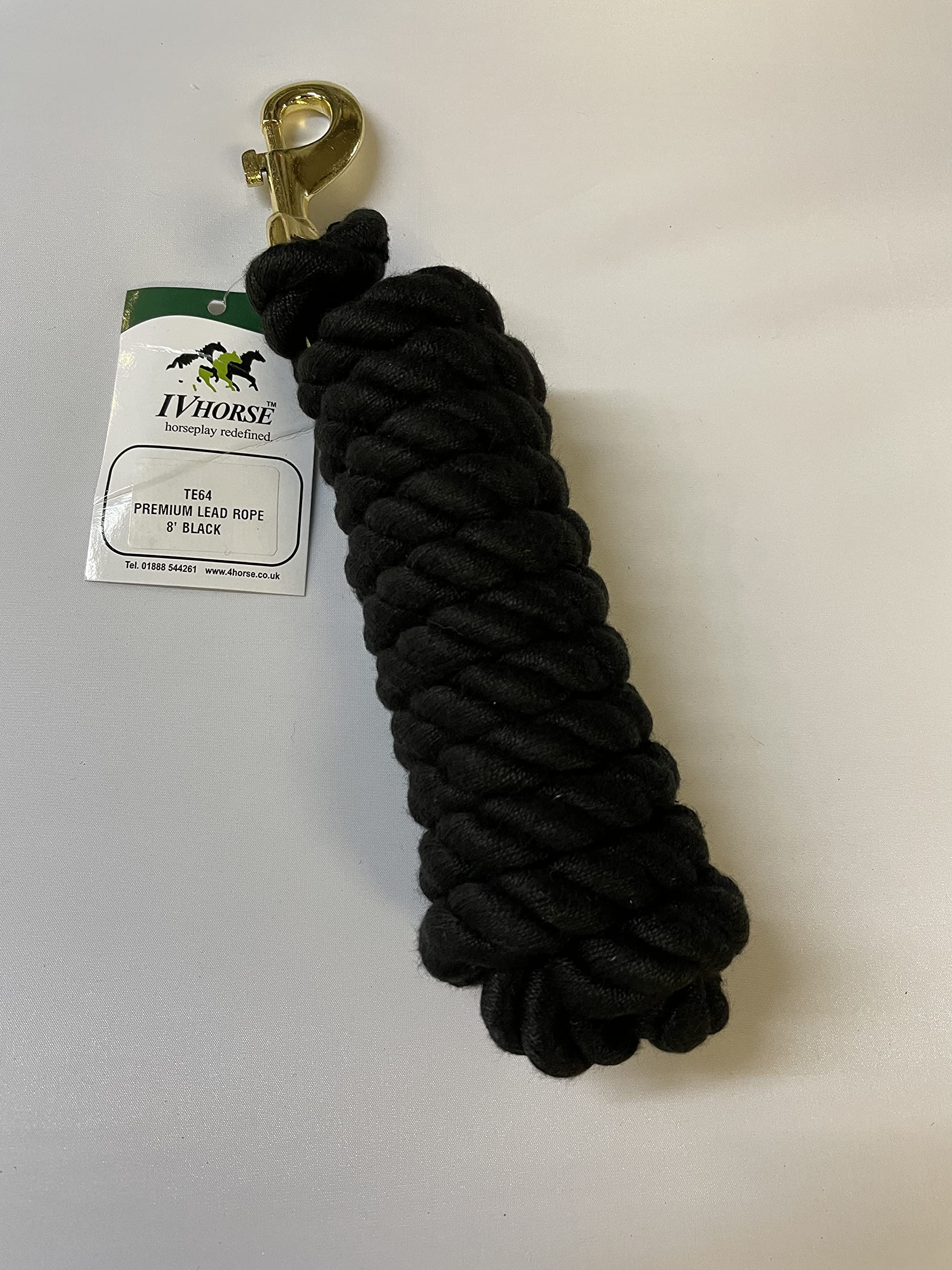 IV Horse 8' Plain Acrylic Leadrope (Black) — image 1