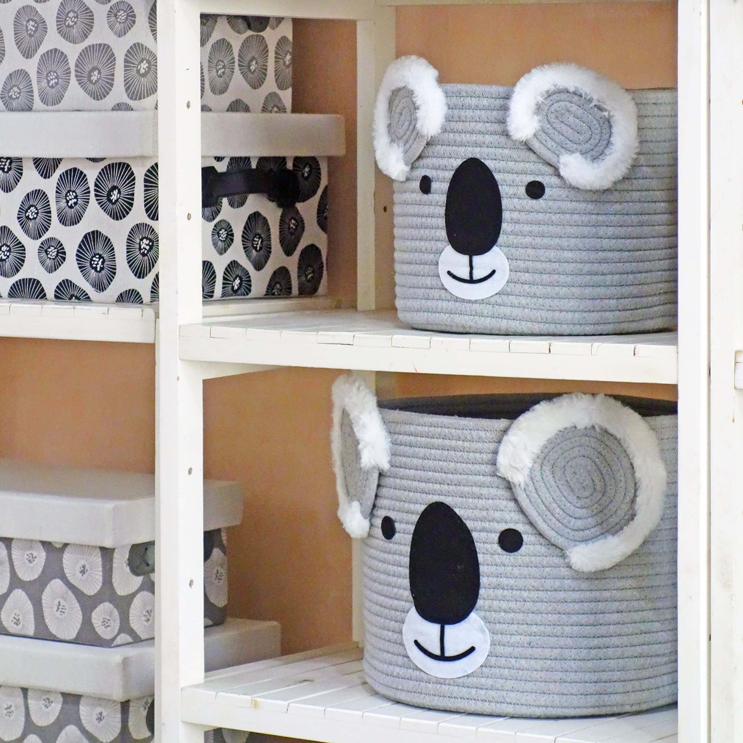 T&T Homewares Koala kosz do przechowywania średniej wielkości, idealny do pieluch dla niemowląt, pralni, pokoju dziecięcego i pokoju dziecięcego, wszechstronny organizer do dekoracji leśnych, zabawek