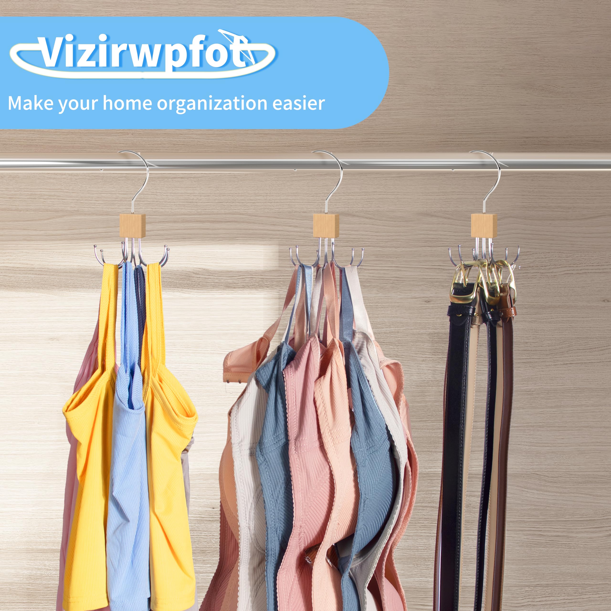 Tank-Top-Kleiderbügel, drehbar, max. 36 Stauraum, Sport-BH-Kleiderbügel, platzsparende Kleiderbügel für Schlafsaal, Schrank-Organizer und Aufbewahrung, Schrank-Organizer für Gürtel, Schal, Geldbörse