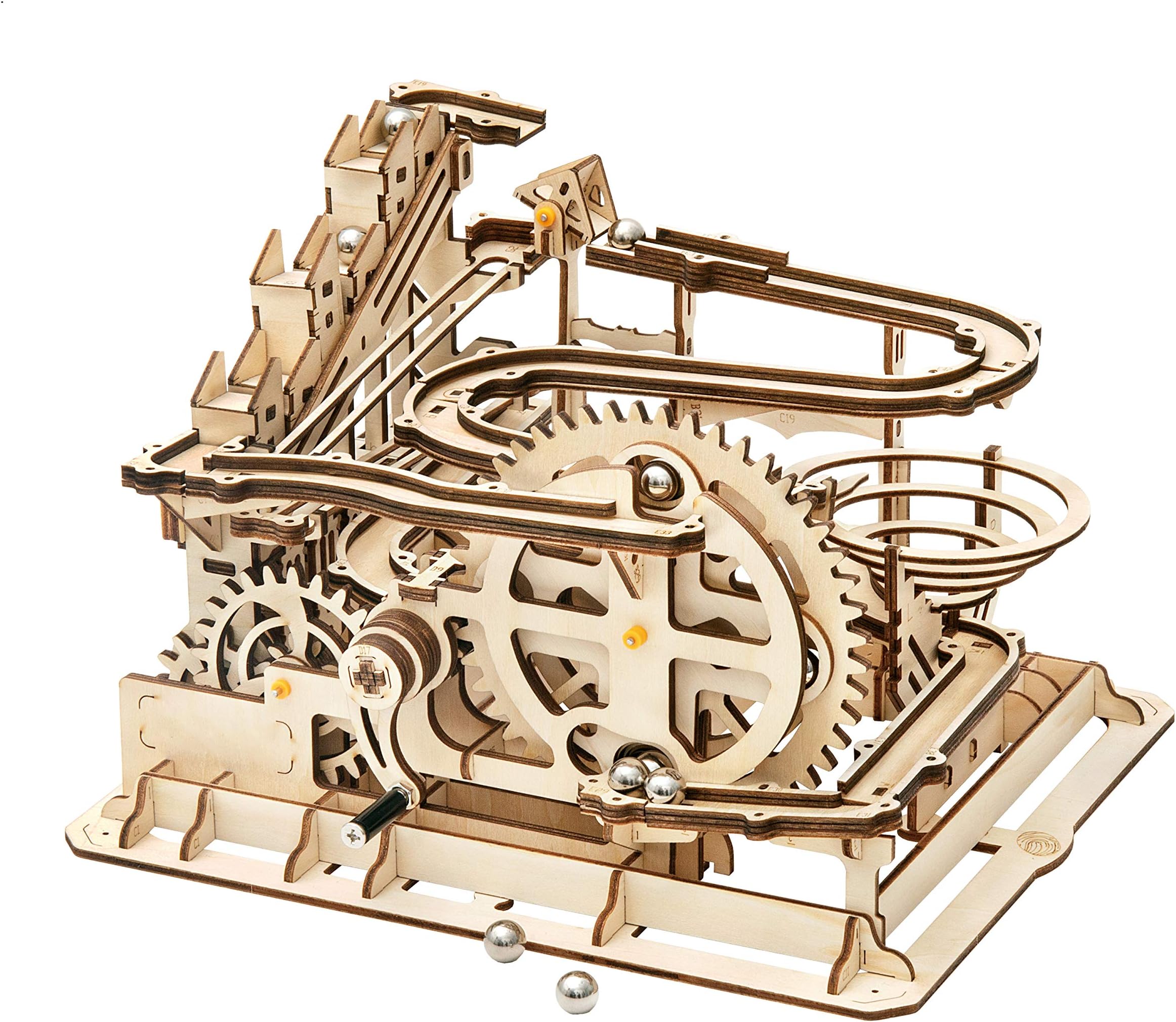 rowood ROKR 3D Puzzles for Adults, Wooden Marblr Run Model Kit, DIY Building Kits for Adults to Build, Craft for Teens, Gift for Adults & Teen Boys Girls, Age 14+, Waterwheel Coaster