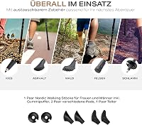 POWRX Nordic walking bot 69-136 cm aluminium teleszkópos lengéscsillapítás könnyű 3