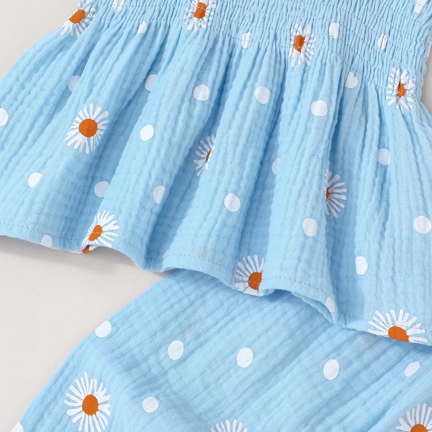 SUREPOCH Toddler Baby Girl Clothes Summer Outfits Heart Daisy Print Sleeveless Camisole Linen Pants Set for Little Girls - Image 5