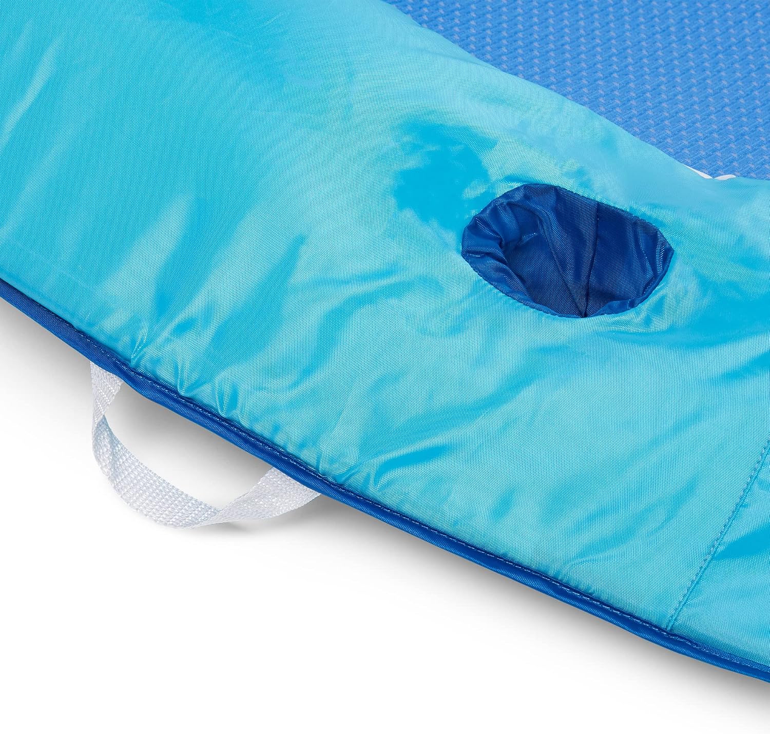 SwimWays Spring Float Recliner - Swim Lounger for Pool or Lake - Light Blue/Dark Blue, Classic (13344-172)