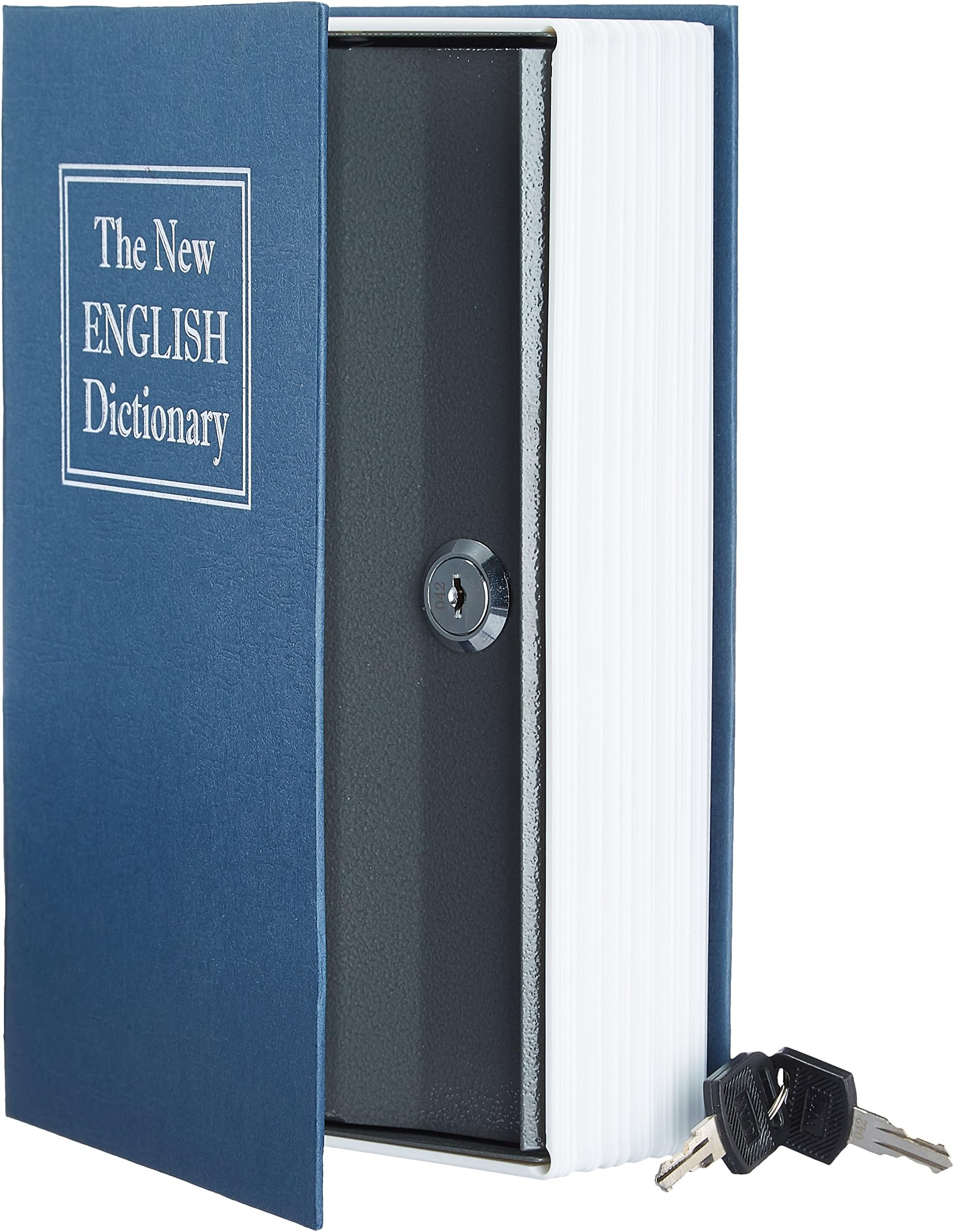 Book Safe- Key Lock- Large, Blue