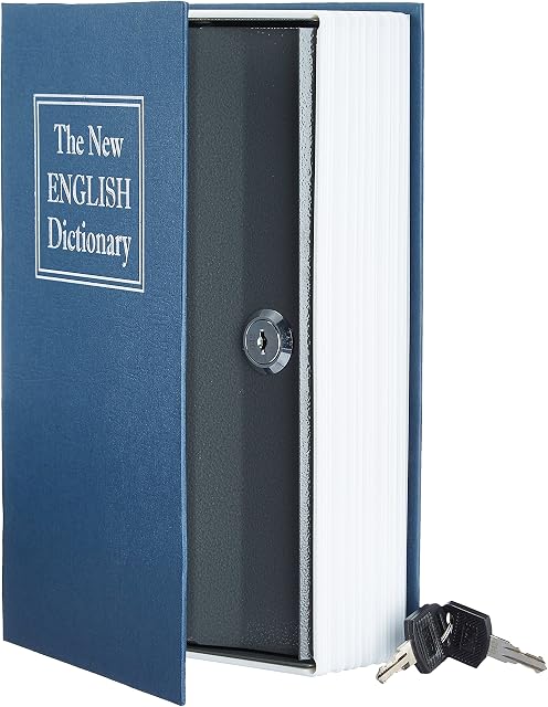 Amazon Basics Book Safe- Key Lock- Blue