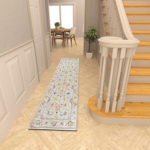 Miniatura 6 de Handicrafts Home Alfombra de lana de 2 x 8 pies hecha a mano  Alfombra bohemia de lana copetuda a mano de primera calidad  Alfombra decorativa