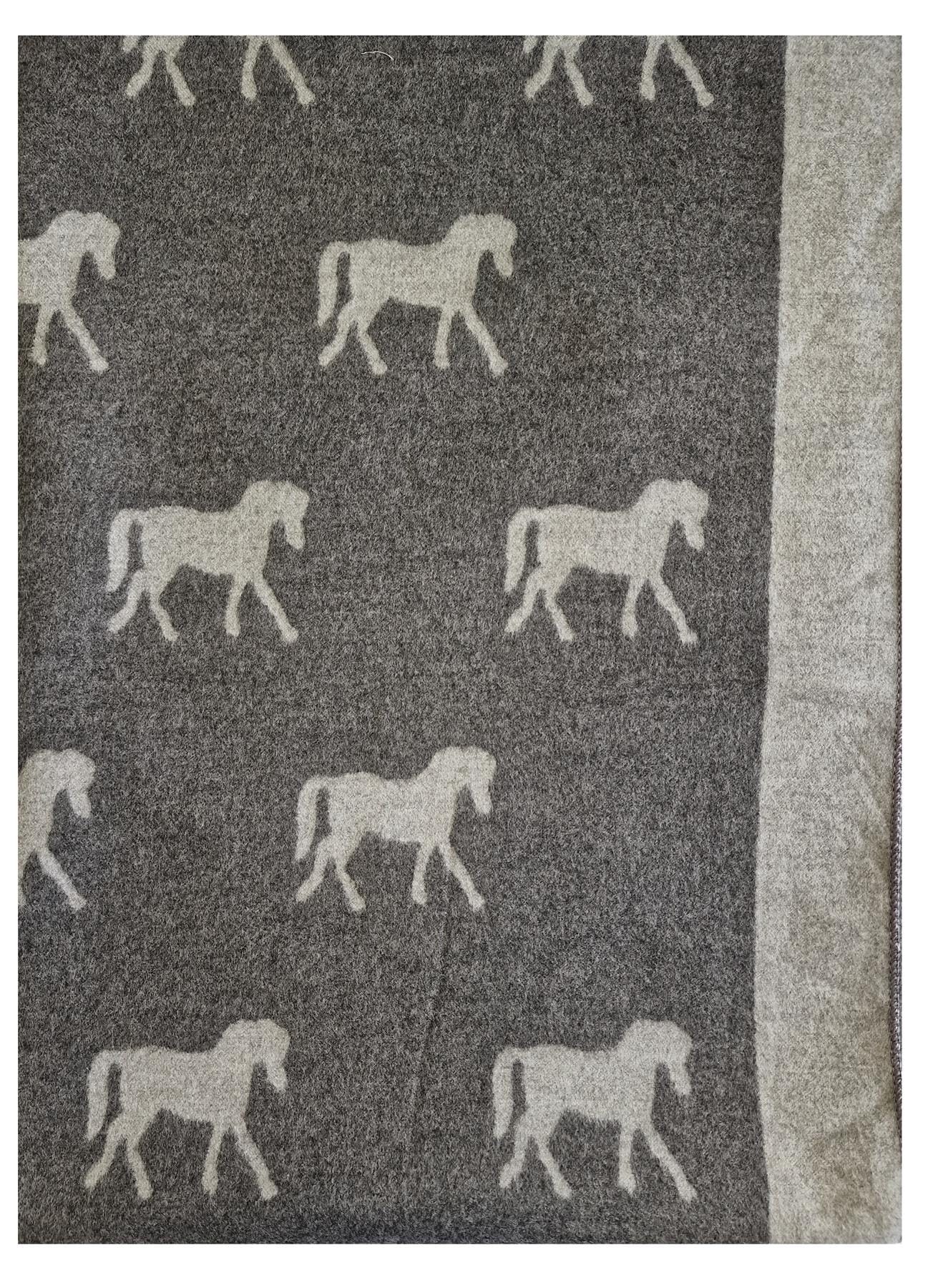 Hazy Blue Horse Print Winter Autumn Scarf Wrap Pashmina Reversible Warm Shawl Scarves Large (Grey)