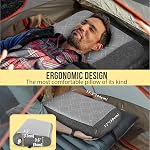 TREKOLOGY ALUFT Pro Inflatable Travel Pillow with Removable Foam-Padded Washable Cover - Quiet Soft-Touch Surface, Adjustable Firmness, Packs Palm-Size for Plane, Car, Camping & Backpacking