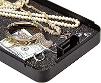 Vista 3 de Yaxa Basics Caja de seguridad portátil con candado, pequeña caja de seguridad con código, para dormitorio universitario, hogar, cerradura