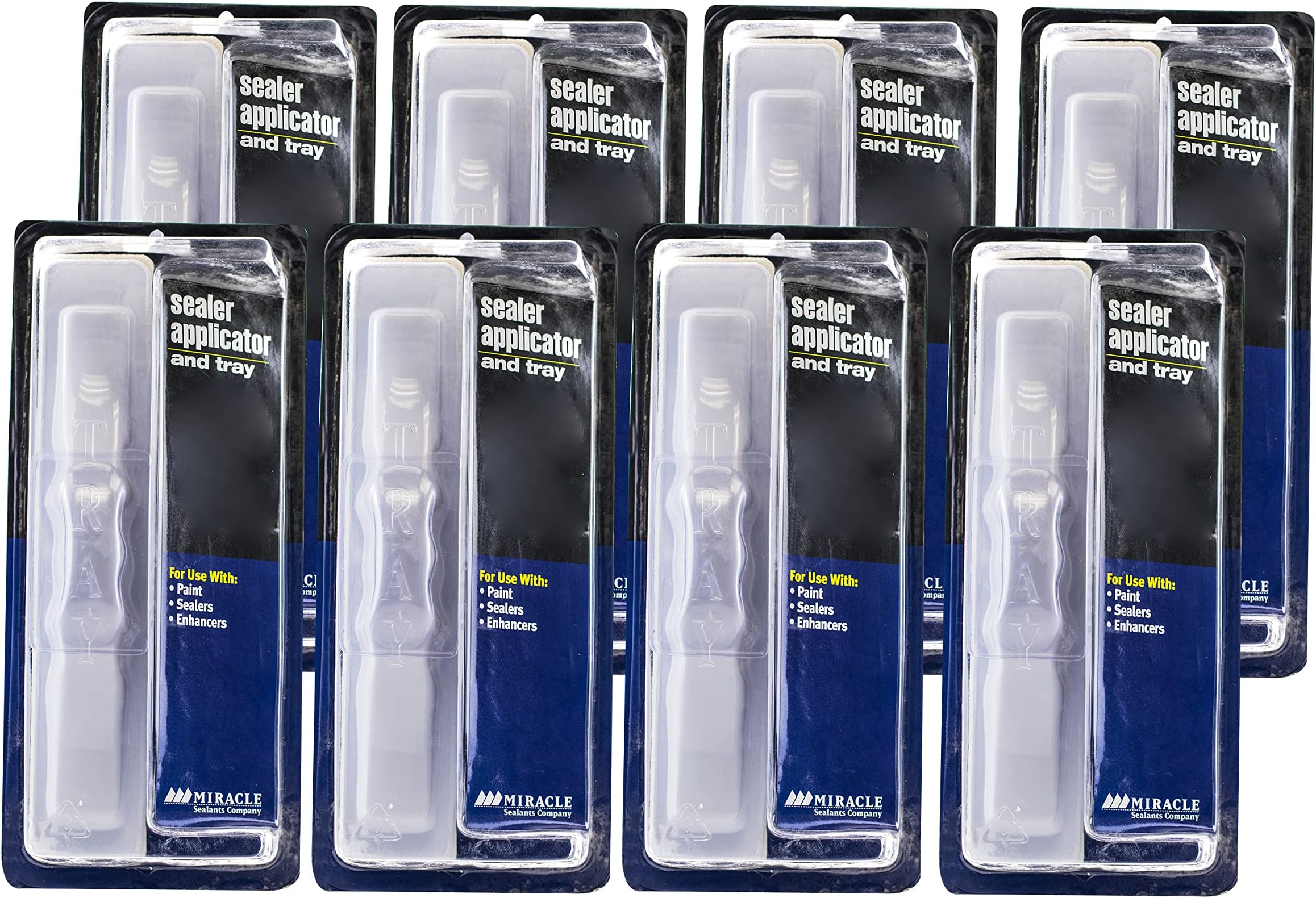 Mira Brush Sealer Applicator & Tray for Tile, Stone & Grout Sealers, 8 Pack