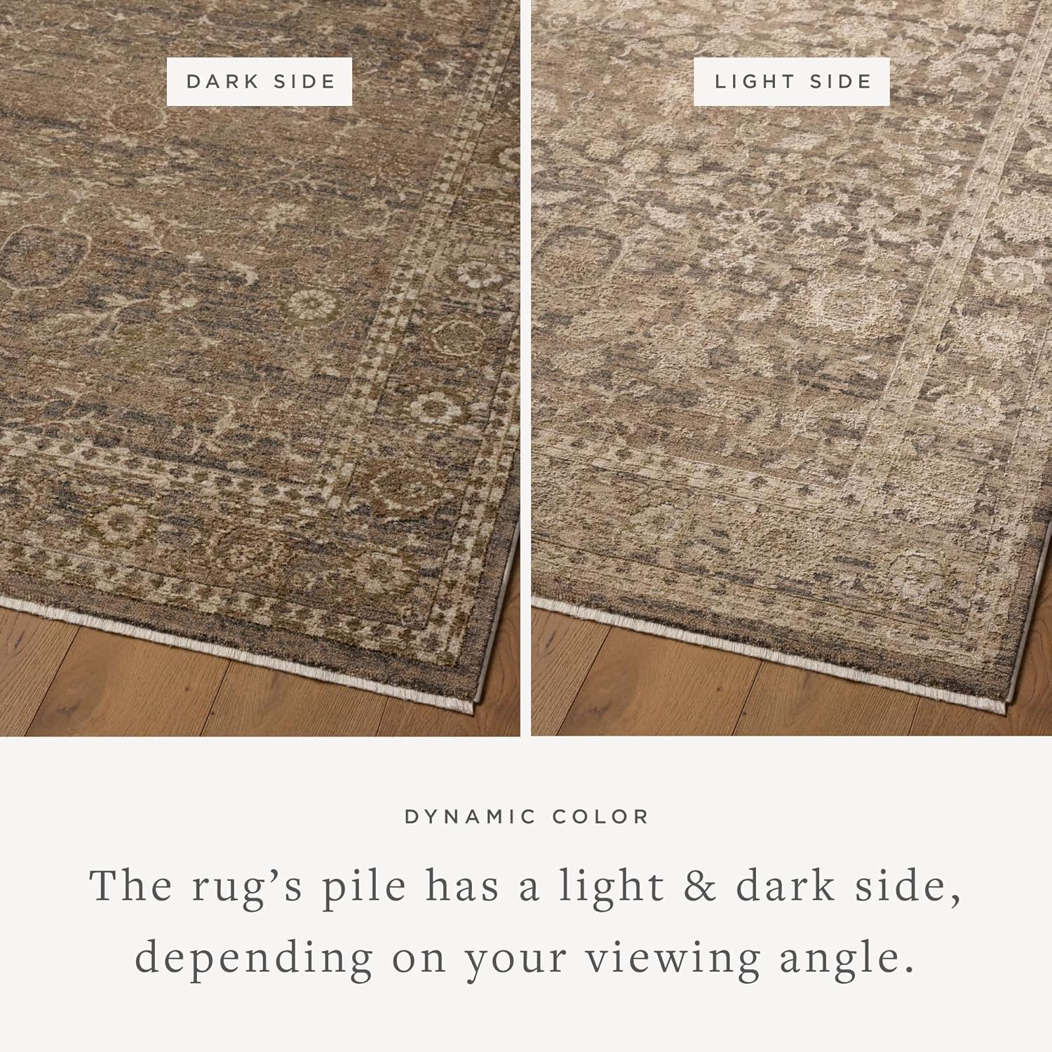 Loloi Haywood Collection HYD-02 Pebble/Charcoal 6'-7" x 9'-2" Area Rug