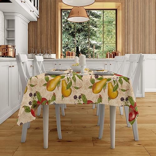 Miniatura 8 de EVERYDAY LUXURIES Mantel ovalado impermeable de 52 x 70 pulgadas, resistente a las manchas y a las arrugas, decorativo de vinilo de calibre 3.6