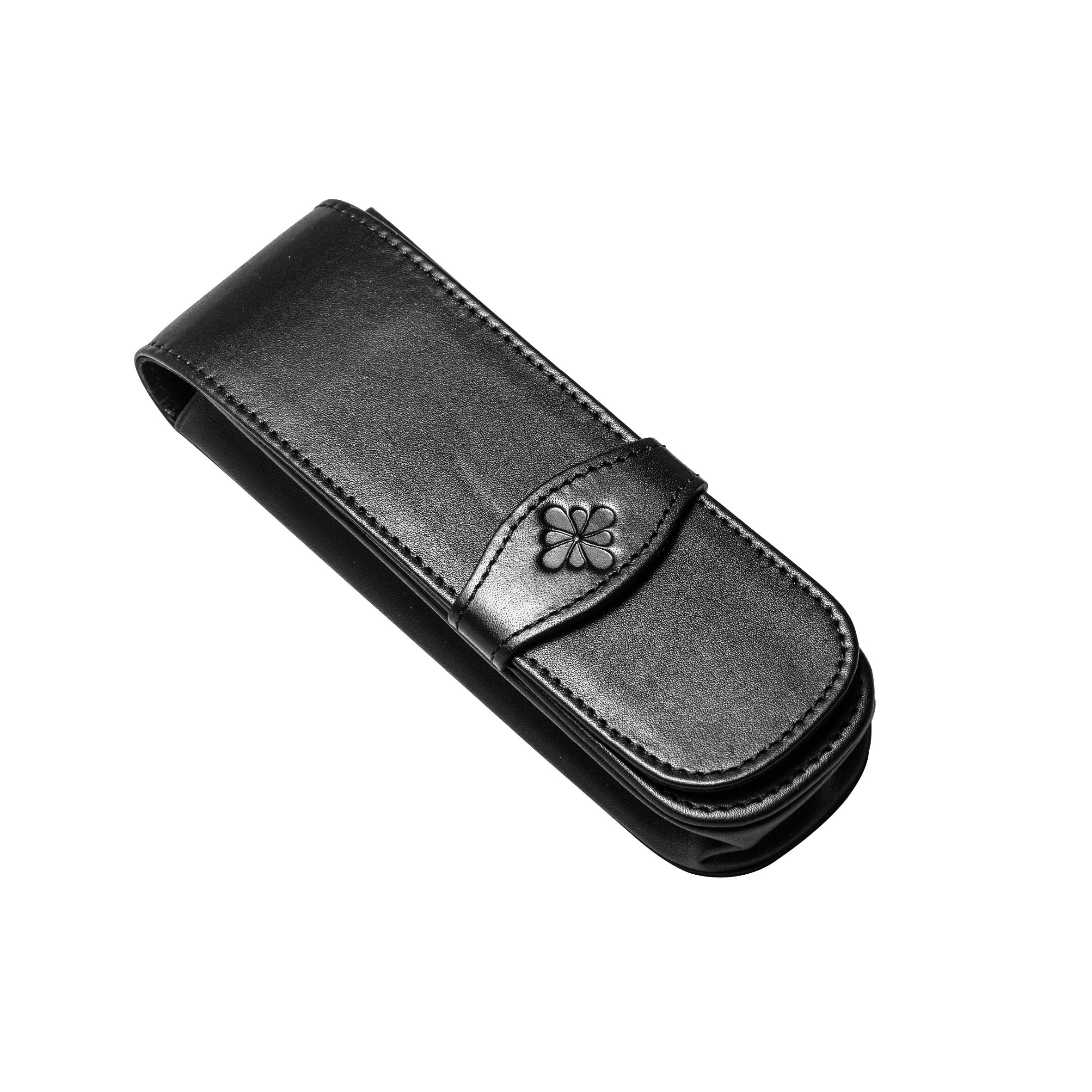 Diplomat D41000002 Leather Double Pen Case - Black