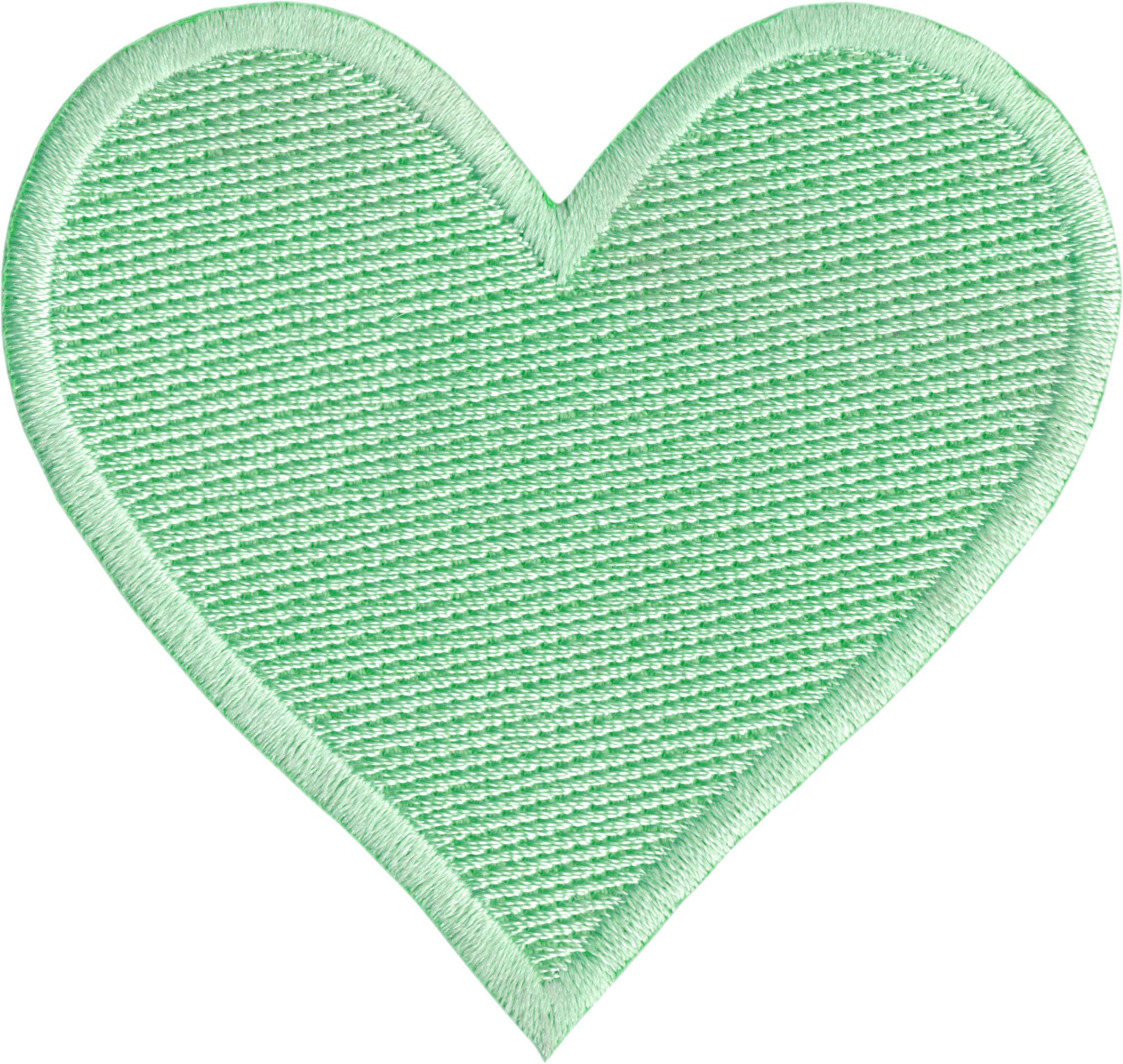 Mint Green Heart - Embroidered Iron on Patch